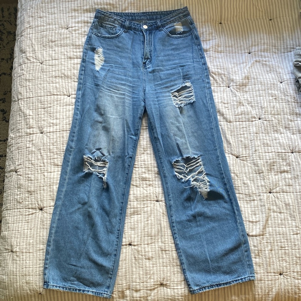 Distressed jeans